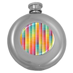 Pattern Background Colorful Abstract Round Hip Flask (5 Oz) by Wegoenart