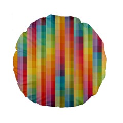 Pattern Background Colorful Abstract Standard 15  Premium Flano Round Cushions by Wegoenart