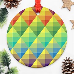 Background Colorful Geometric Ornament (round) by Wegoenart