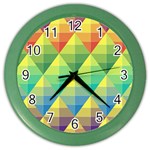 Background Colorful Geometric Color Wall Clock Front