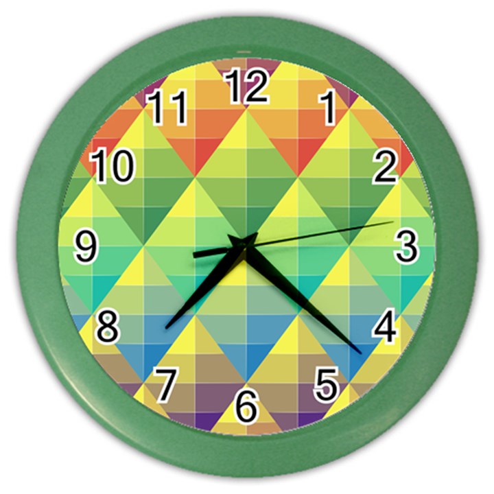 Background Colorful Geometric Color Wall Clock