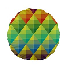 Background Colorful Geometric Standard 15  Premium Round Cushions