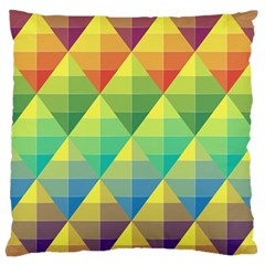 Background Colorful Geometric Large Flano Cushion Case (two Sides) by Wegoenart