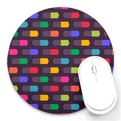 Background Colorful Geometric Round Mousepads