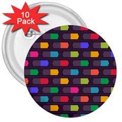 Background Colorful Geometric 3  Buttons (10 pack) 