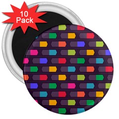 Background Colorful Geometric 3  Magnets (10 pack) 