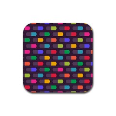 Background Colorful Geometric Rubber Coaster (Square) 