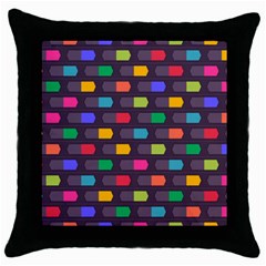 Background Colorful Geometric Throw Pillow Case (Black)