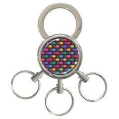 Background Colorful Geometric 3-Ring Key Chains