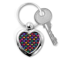 Background Colorful Geometric Key Chains (Heart) 