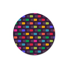 Background Colorful Geometric Rubber Coaster (Round) 