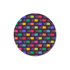 Background Colorful Geometric Magnet 3  (Round)