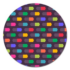 Background Colorful Geometric Magnet 5  (Round)