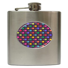 Background Colorful Geometric Hip Flask (6 oz)