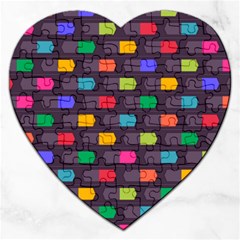 Background Colorful Geometric Jigsaw Puzzle (Heart)