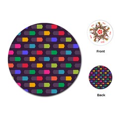 Background Colorful Geometric Playing Cards (Round)