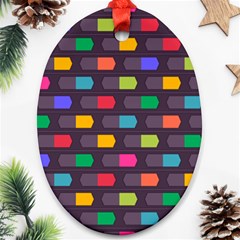 Background Colorful Geometric Oval Ornament (Two Sides)