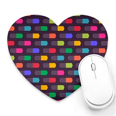 Background Colorful Geometric Heart Mousepads