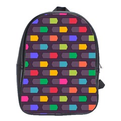 Background Colorful Geometric School Bag (Large)