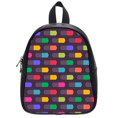 Background Colorful Geometric School Bag (Small)