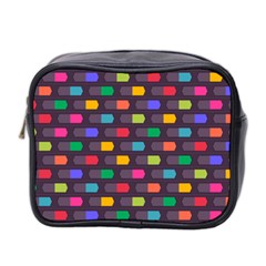 Background Colorful Geometric Mini Toiletries Bag (Two Sides)