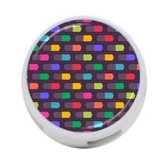 Background Colorful Geometric 4-Port USB Hub (One Side)