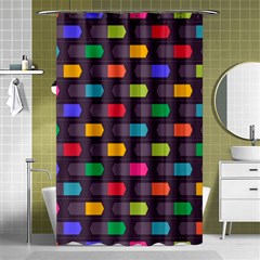 Background Colorful Geometric Shower Curtain 48  x 72  (Small) 