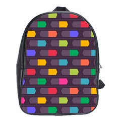 Background Colorful Geometric School Bag (XL)