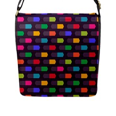 Background Colorful Geometric Flap Closure Messenger Bag (L)