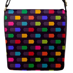 Background Colorful Geometric Flap Closure Messenger Bag (S)