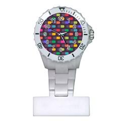 Background Colorful Geometric Plastic Nurses Watch