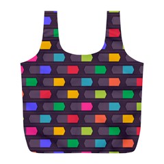 Background Colorful Geometric Full Print Recycle Bag (L)