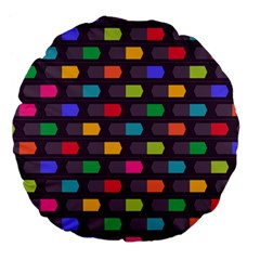 Background Colorful Geometric Large 18  Premium Flano Round Cushions