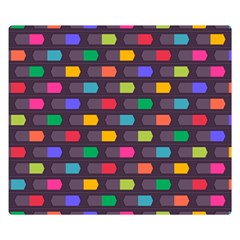 Background Colorful Geometric Double Sided Flano Blanket (Small) 