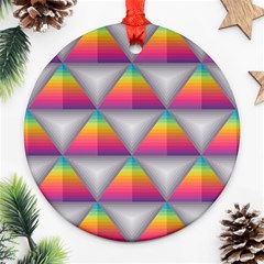 Trianggle Background Colorful Triangle Ornament (round) by Wegoenart