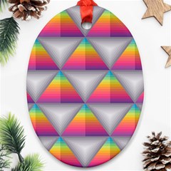 Trianggle Background Colorful Triangle Ornament (oval) by Wegoenart