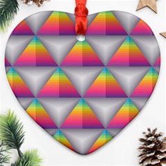 Trianggle Background Colorful Triangle Ornament (heart) by Wegoenart