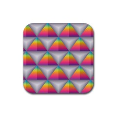 Trianggle Background Colorful Triangle Rubber Coaster (square)  by Wegoenart