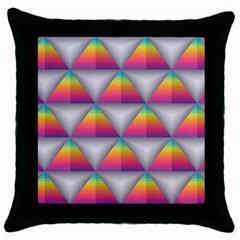 Trianggle Background Colorful Triangle Throw Pillow Case (black) by Wegoenart