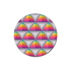 Trianggle Background Colorful Triangle Magnet 3  (round) by Wegoenart