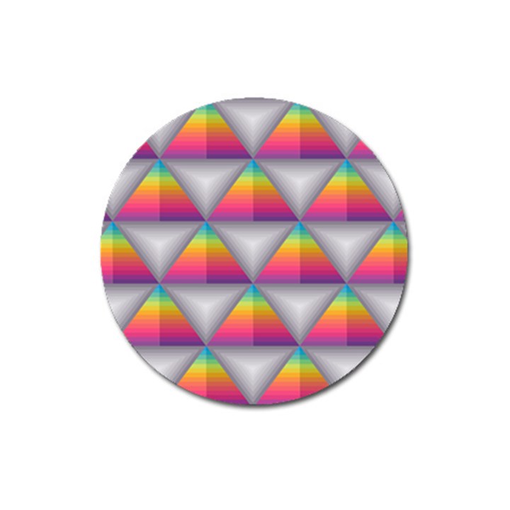 Trianggle Background Colorful Triangle Magnet 3  (Round)