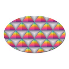 Trianggle Background Colorful Triangle Oval Magnet by Wegoenart