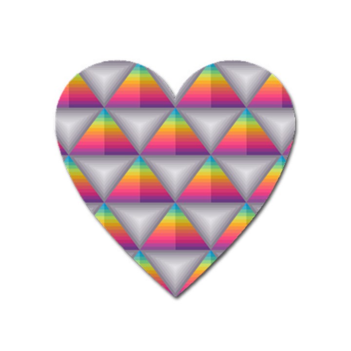 Trianggle Background Colorful Triangle Heart Magnet