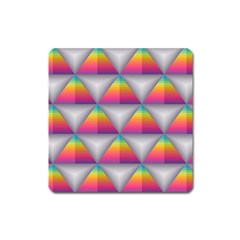 Trianggle Background Colorful Triangle Square Magnet by Wegoenart