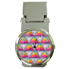 Trianggle Background Colorful Triangle Money Clip Watches by Wegoenart