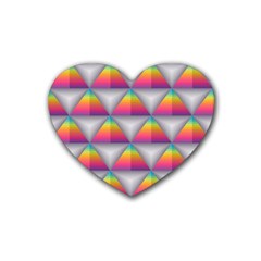 Trianggle Background Colorful Triangle Heart Coaster (4 Pack)  by Wegoenart