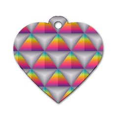 Trianggle Background Colorful Triangle Dog Tag Heart (one Side) by Wegoenart