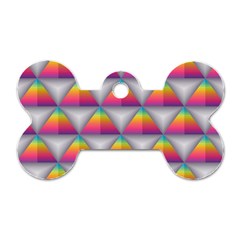 Trianggle Background Colorful Triangle Dog Tag Bone (one Side) by Wegoenart