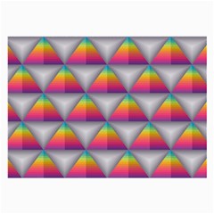 Trianggle Background Colorful Triangle Large Glasses Cloth (2-side) by Wegoenart