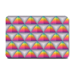 Trianggle Background Colorful Triangle Small Doormat  by Wegoenart